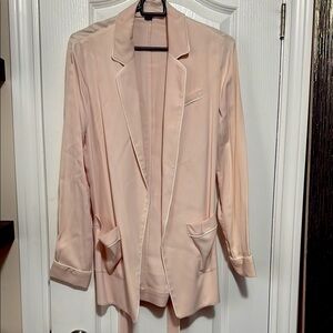 ALL SAINTS Blush Pink Satin Blazer Jacket